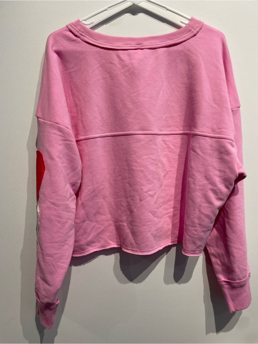 JoyLab Women's Valentine's Day Patchwork Crewneck Sweatshirt Pink Size Small NWT - Picture 2 of 9